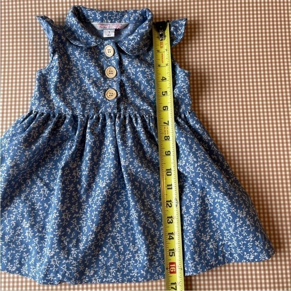 Floral Sleeveless Dress front buttons dress. Size 1 yr - Picture 7 of 8